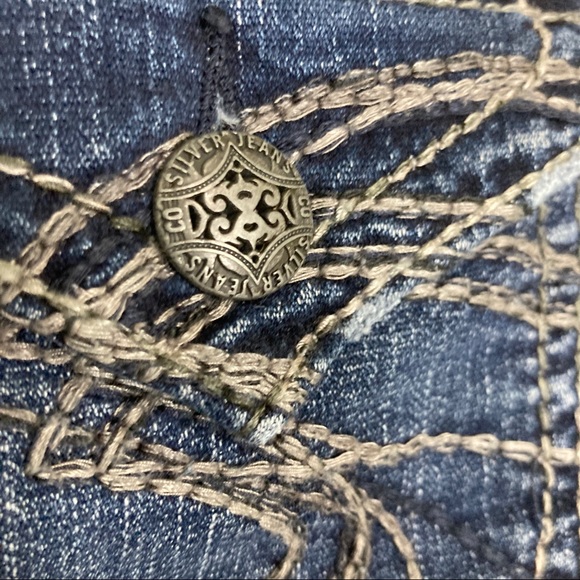 Silver Jean Suki Surplus bootcut flared jeans dark wash faded tall 29 x 34 - Picture 5 of 9